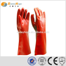 glove factory PVC coated chemical gloves long chemical gloves